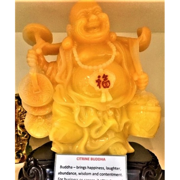 Feng Shui Lucky Charm - Citrine Laughing Buddha